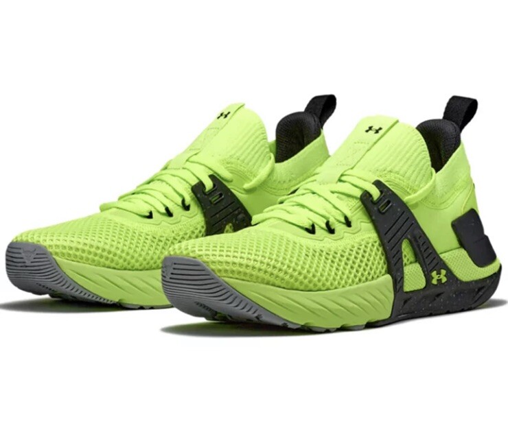 Under Armour Men's Project Rock 4 HOVR Shoes Volt Green/Black
