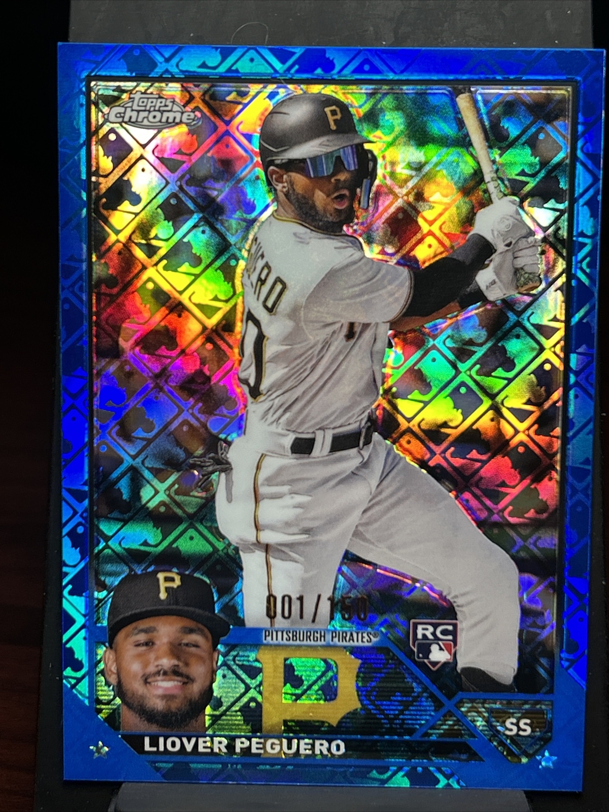 LIOVER PEGUERO 2023 TOPPS CHROME ROOKIE BLUE LOGOFRACTOR RC /150