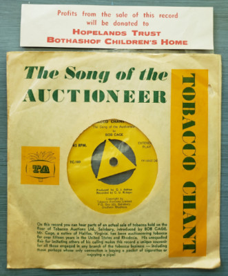 tobacco auctioneer chants from the past Bob Cage Tobacco Chant Vintage 45RPM Vinyl Tobacciana The Song Of The  Auctioneer