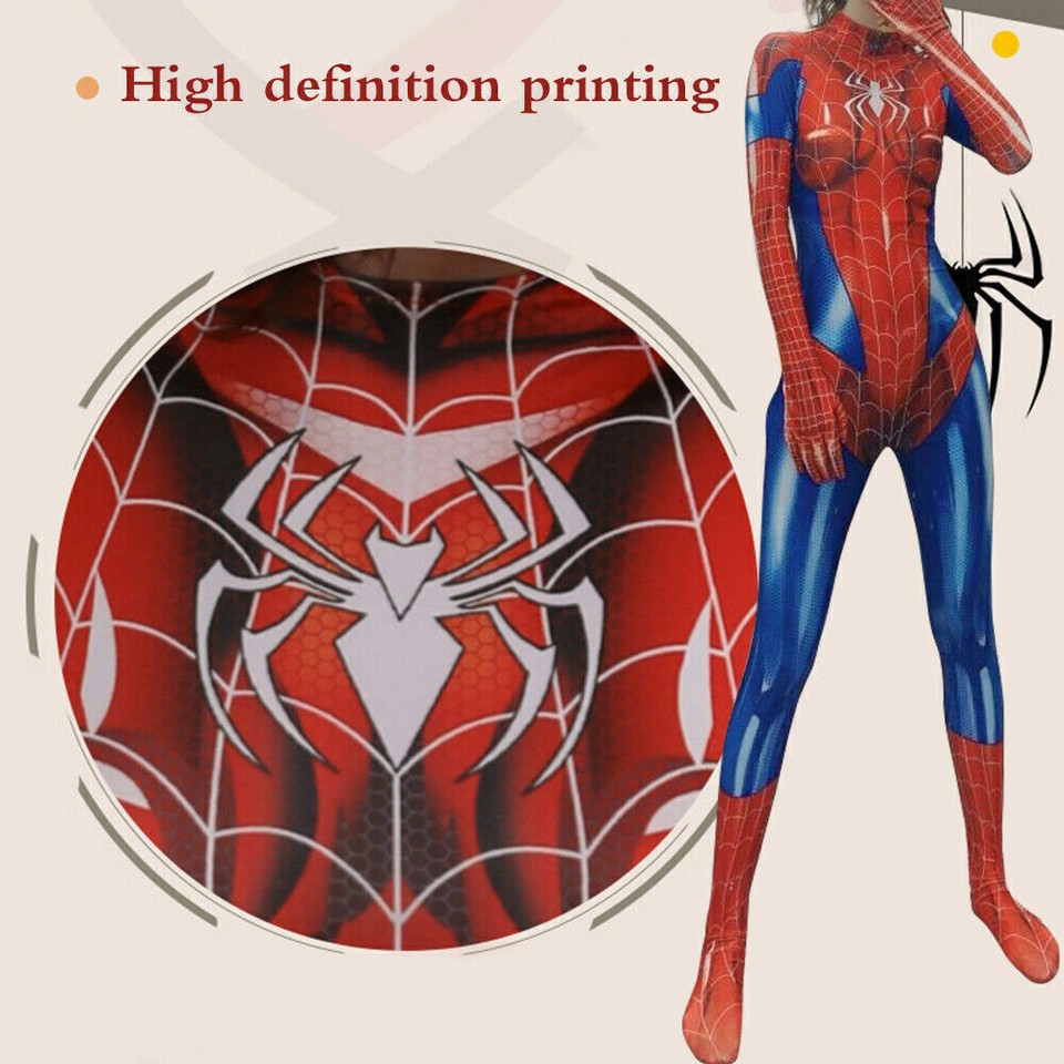 SpiderWoman Jumpsuit Cosplay Costume Spiderman Tights bodysuit Dress