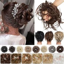 Hair Scrunchie Tousled Hairpiece Messy Bun Updo Extensions Curly Natural Brown
