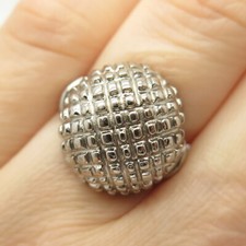 925 Sterling Silver Textured Domed Ring Size 5 3/4