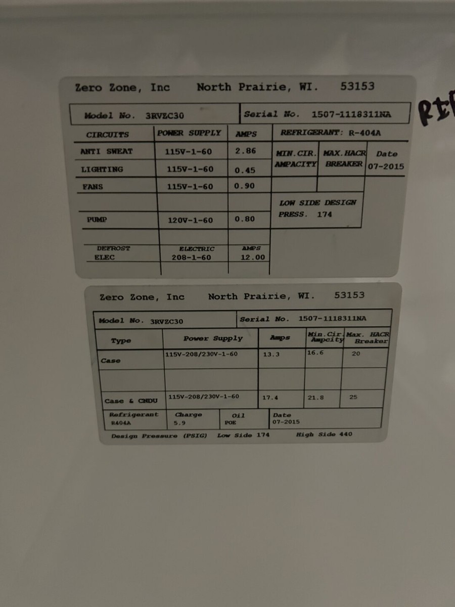 Zero Zone 3RVZC30 Reach-In Freezer CCR18441 | eBay