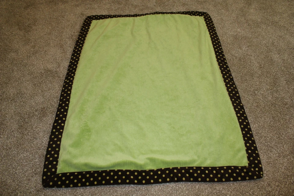 Manta Koala Bebé Verde Marrón Lunares Marfil Sherpa Vellón Terciopelo Infantil Niños Foto 2 de 4