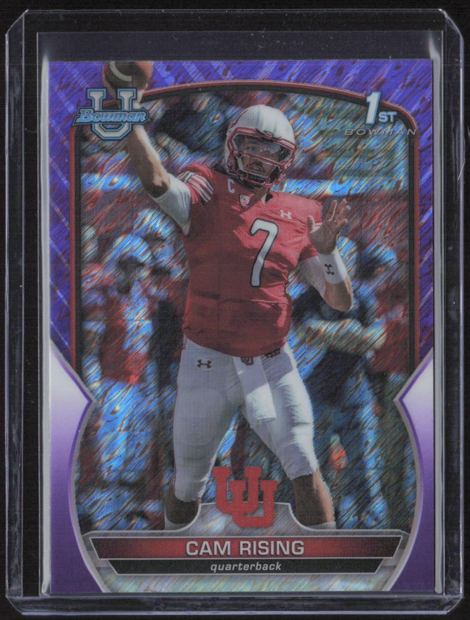 2022 Bowman University Chrome #76 Cam Rising Purple Shimmer Refractor 1st Bowman