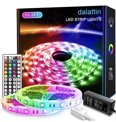 66ft LED Strip Lights 5050 RGB TV Back lights Bluetooth Remote for Bar Bedroom