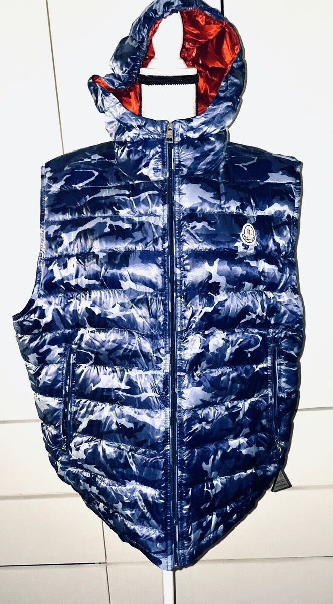 MONCLER BLUE CAMOUFLAGE FATIGUE PATRICK GILET DOWN VEST MONCLER BLUE CAMOUFLAGE FATIGUE PATRICK GILET DOWN VEST