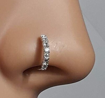 Indian Nose Ring Silver Stud Clip Ear Nose Ring Ethnic Nath Christmas Day Gift