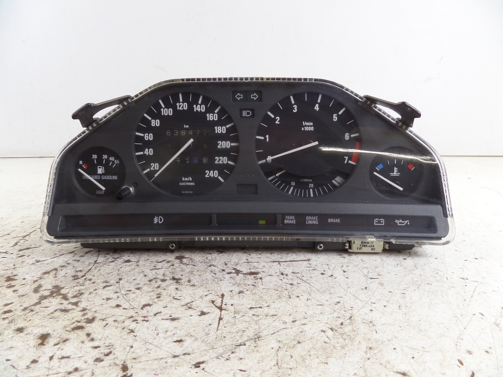 BMW 325i Instrument Cluster 638K KMS KPH Untested Speedo Gauges E30 84