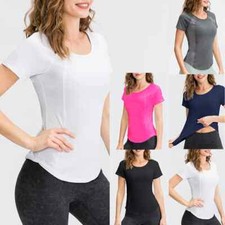 Women Yoga Tops Breathable Sport Fitness Running Yoga Top Quick Dry Short Sleeve