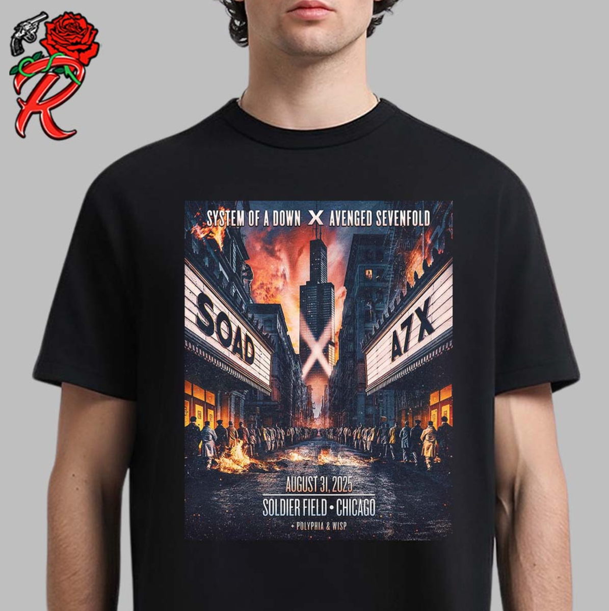 System Of A Down In Chicago At Soldier Field On August 31 2025 Unisex  T-Shirt