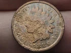 1886 Indian Head Cent Penny, Variety 2, Var 2, T2, Type 2, Good/VG Details