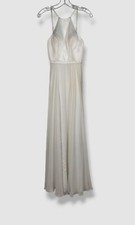  395 Faviana Women's White High Neck Gown Dress Size 00