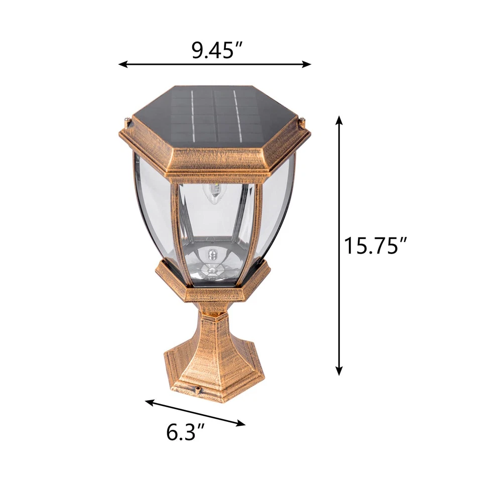 Kendal Large Bronze Solar Powered LED Light Lamp Safe & Water Resistant Outdoor - Image 2 of 4