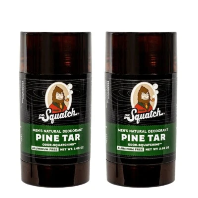 Dr Squatch Natural Deodorant Pine Tar - 75g Aluminiumfrei DOPPELPACK