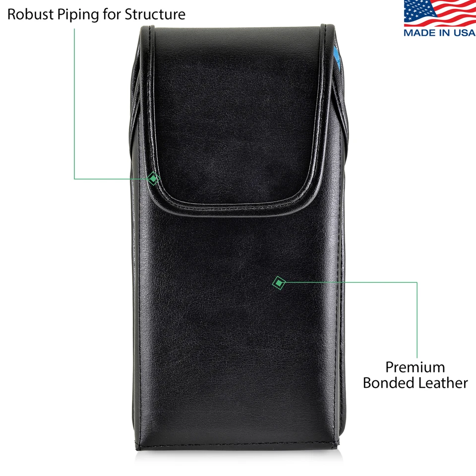 Funda de cuero vertical Turtleback Galaxy Note 8 para Otterbox DEFENDER BlackClip Foto 4 de 4