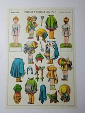 Vintage Imagerie Pellerin Poupees a Habiller Uncut Paper Dolls Plate 1 France