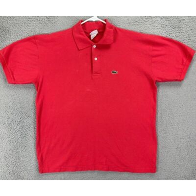 Lacoste Shirt Adult 8 US 3XL Pink Crocodile 100% Cotton Polo Rugby Outdoor Mens