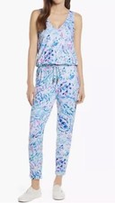 Lilly Pulitzer Paulina Jumpsuit - Size L - In Breakwater Tint Party Wave