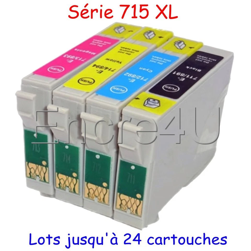 ENCRE4U Lot de cartouches d'encre compatibles epson non-oem T711 T712 T713 T714 T715