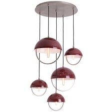 Robert Abbey Mavisten Edition Copernica 5Lt Pendant, Pewter/Oxblood - P589OX
