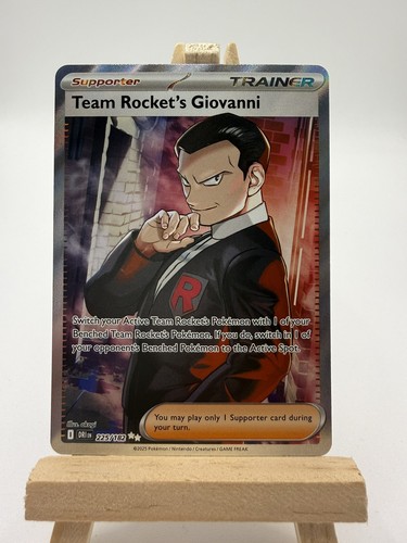 Pokémon TCG Destined Rivals Team Rocket's Giovanni Full Art Trainer Card 225/182