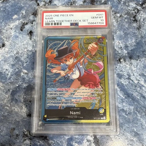 Bandai Nami OP11-041 Learn Together Deck Set Leader Holo Special PSA 10 EN 2025