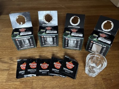   4x Original Havanna Club Shot Gläser Neu 2cl + Minzzucker Mojito Rum Schnaps  