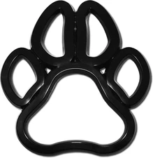 Automotive Grade Acrylic Black Glossy Paw Print Auto Emblem for Cars, Trucks,...