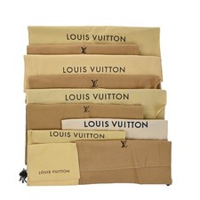 LOUIS VUITTON Logo 10 Set Dust Bag Drawstring Canvas Cotton Beige Brown 01KP252