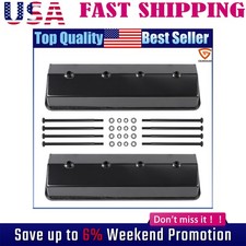 Valve Covers Center Bolt Vortec For Chevy 350 5.7 Black 1 Pair New Aluminum