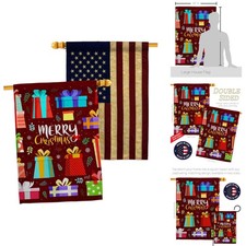 Angeleno Heritage Merry Giftmas House Flag Pack Small Double-Sided Made in USA