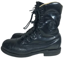 Vtg Chippewa Boots Vibram Steel Toe Firefighter EMS Front Zip Boot USA Men Sz 10