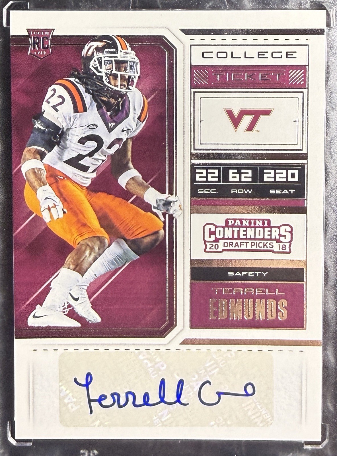 Terrell Edmunds Panini Contenders Draft Picks #250 Autograph
