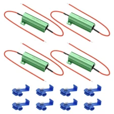 50W 15 Ohm Aluminum Shell Resistor, 4Pcs Housing Resistor with Clips, Green