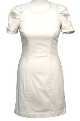 French Connection Damen Kleid Gr. 34 (UK8) Creme Shiftkleid Shirtkleid Dress