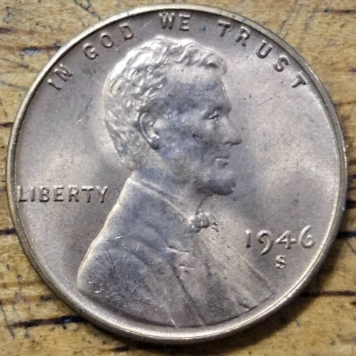 1946 S Lincoln Wheat One Cent 1c Coin Red BU #AB924