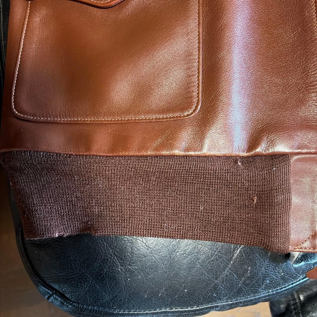 Buzz Rickson's A-2 Flight Jacket Brown Leather Si… - image 7