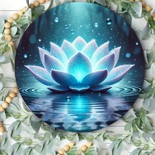 1pc Vintage Blue & White Floral Round Wall Art - 7.87 Inch Aluminum Metal for Lo