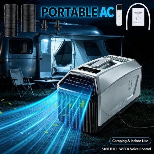 5100BTU Portable Air Conditioner Smart WiFi Voice Control Indoor Outdoor AC Unit
