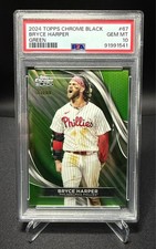 2024 Topps Chrome Black Baseball - Bryce Harper - Green Refractor - PSA 10 - #67