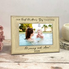Personalised Our First Mother’s Day Together Frame 4x6 Wood Photo Frame Mum Gift