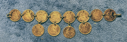 Seated Liberty Dime 10 Coin Love Bracelet