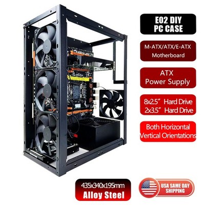 Open Air Steel Pc Case ATX/M-ATX/ITX, DIY Pc Test Bench, Open Chassis Case Rack