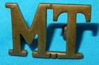 WW2 MOTOR MECHANISED TRANSPORT REG (MT) MILITARY SHOULDER TITLE BADGE GENUINE