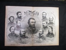 1885 Civil War Print- Grant & Generals of the Army Of The Potomac - FRAME 4 GIFT
