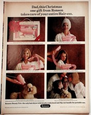 Ronson Magazine Ad Hair Dryer 1960s Christmas Gift Beauty Trio