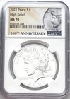 2021 SILVER PEACE DOLLAR PHILADELPHIA MINT 100TH ANNIVERSARY NGC MS70