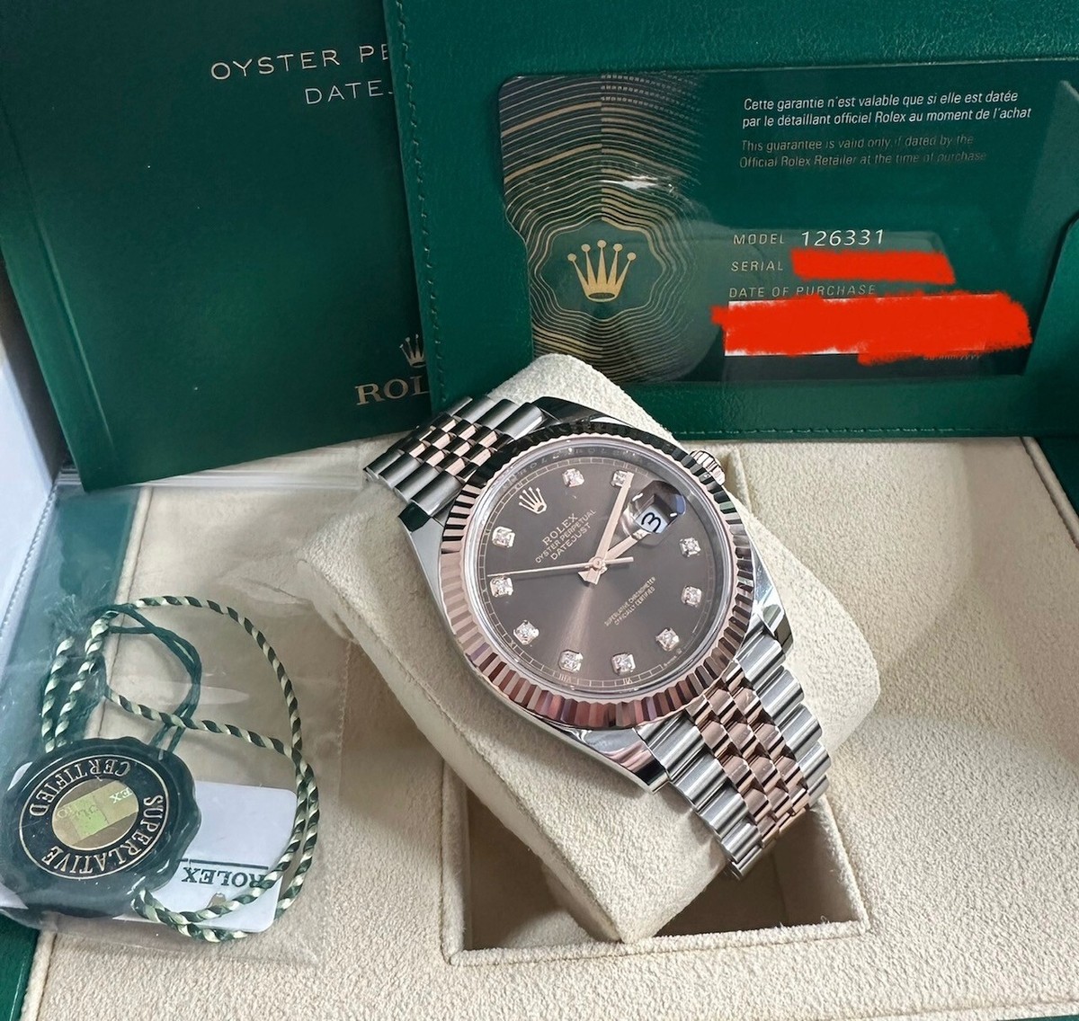 2025 Brand New Rolex Datejust 41mm 126331 Fluted Jubilee Chocolate