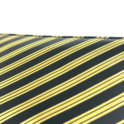 BALENCIAGA 392124 stripe Zip Around Long wallet Leather Black x Gold Unused - Picture 12 of 17